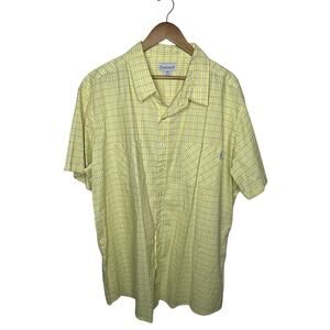 Carhartt Shirt Mens 3XL Yellow Plaid Short Sleeve  Button Up Casual
